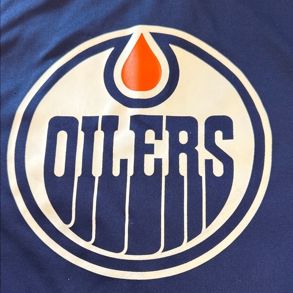 Edmonton Oilers Jersey Navy and Gray Oilers Long Sleeve Shirt - Picture 5 of 9